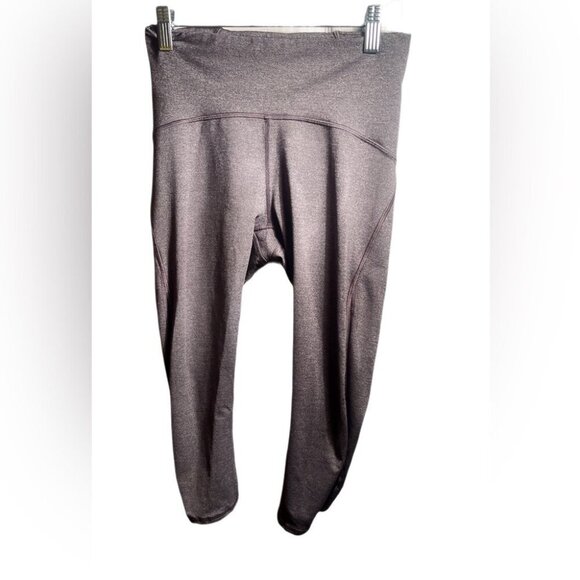 Lululemon Train Times Crop Heathered Black casual yoga athletic legging tights 6 - Picture 2 of 3